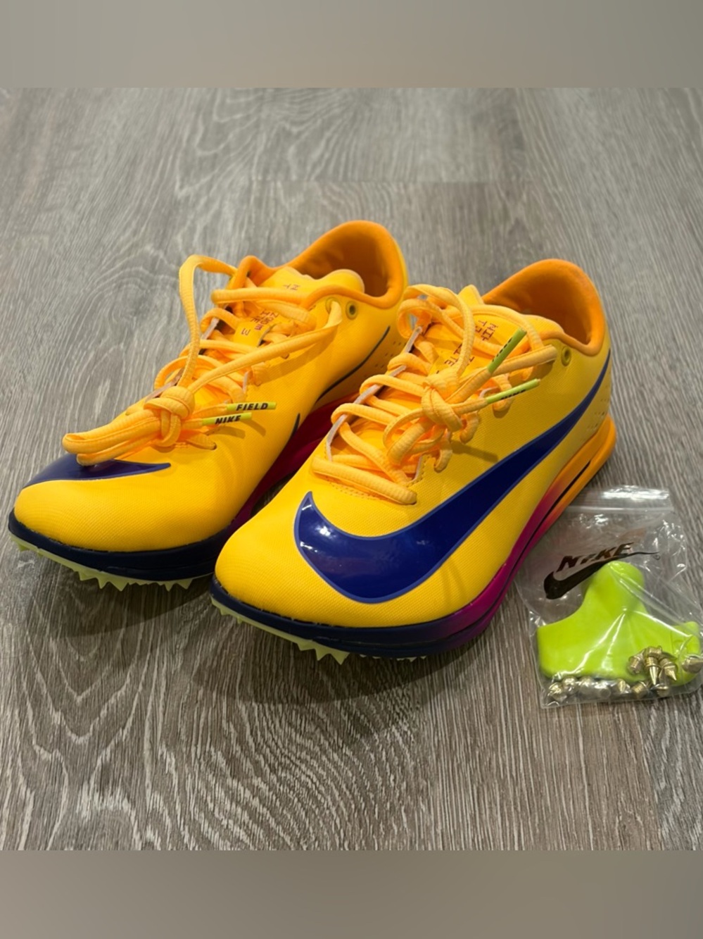 Nike Triple Jump Elite 3 Spikes Shoes Mens 6 Womens 7.5 Yellow Track HV6425-800